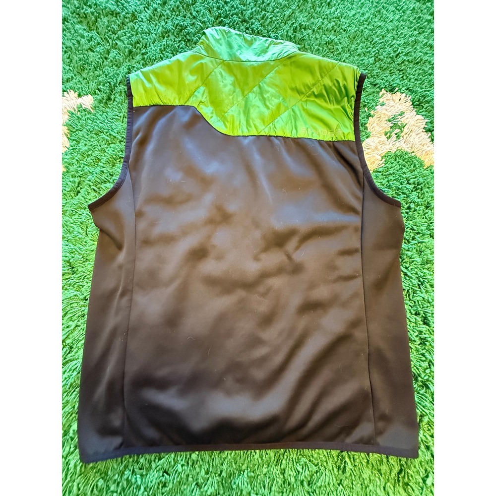 Spyder Puffer Vest Mens Large Green Excellent Full Zip Quilted Lightweight Ski - Picture 2 of 10
